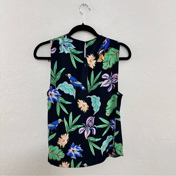 Zara Round Neck Tropical Top Size Small - Picture 3 of 6